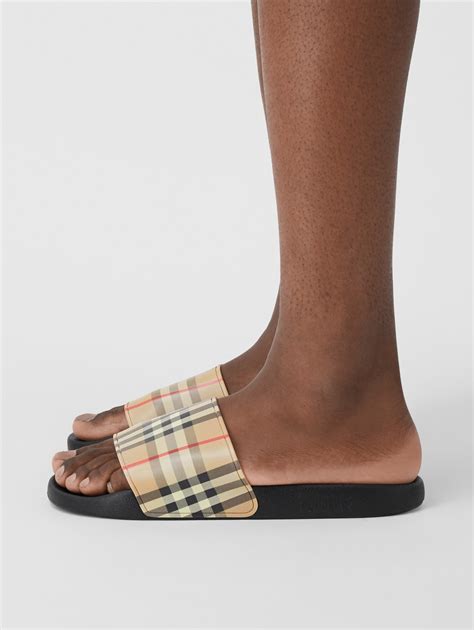 men's burberry leather slide shoes.